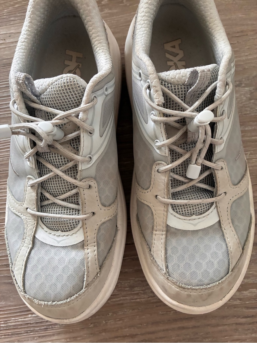 Hoka One One White and Blue Women's Sneakers